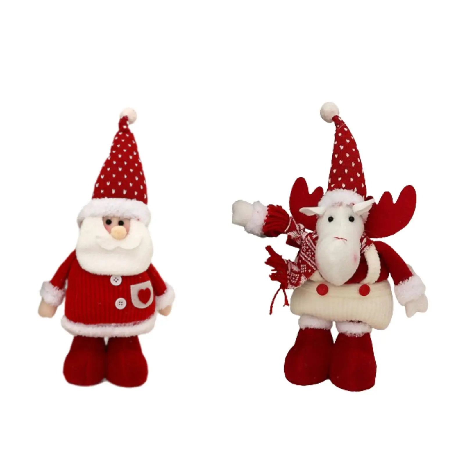 Stretchable Christmas Plush Doll Christmas Doll Figurine Cute Soft Xmas Decor for Office Christmas Tree Party Indoor Table