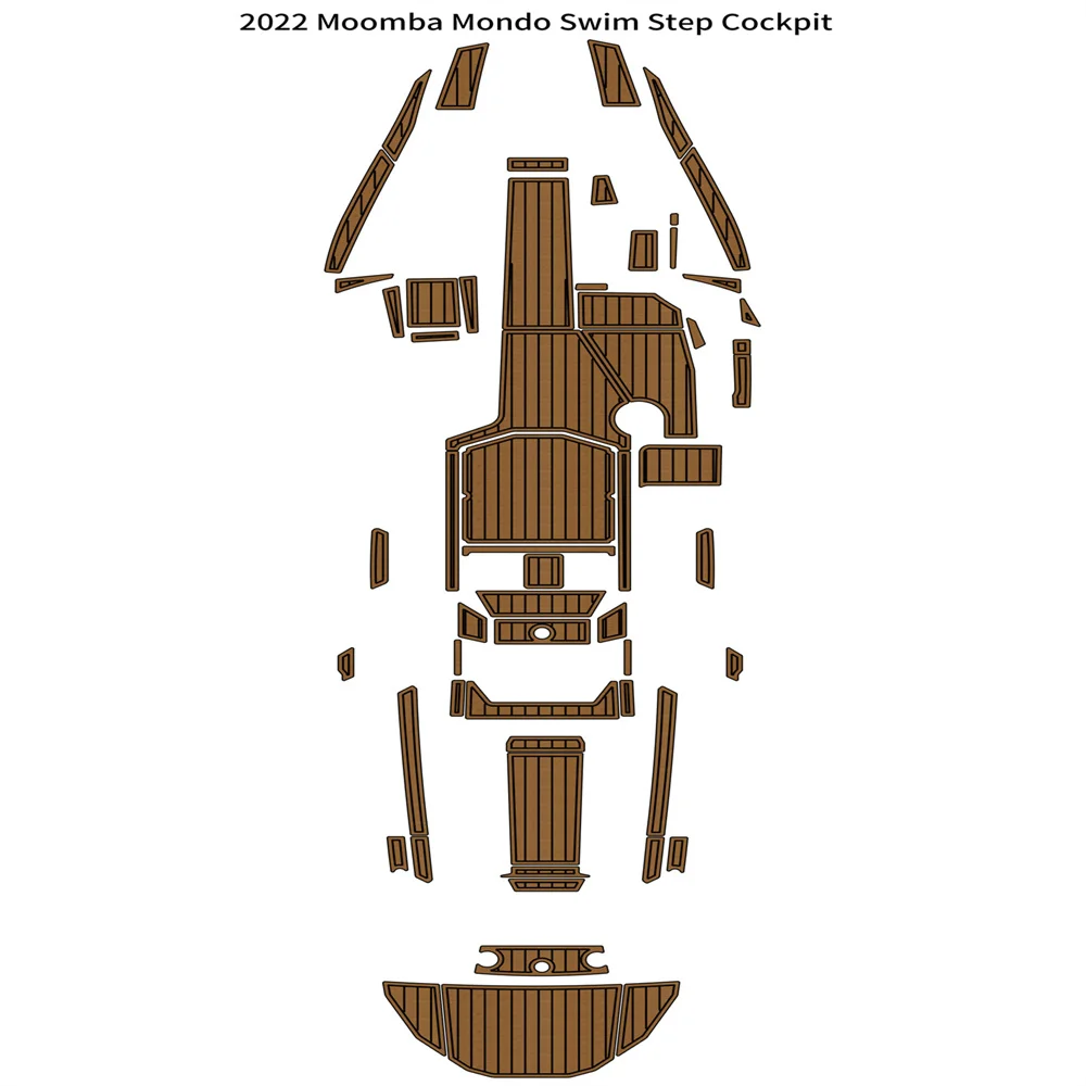 

2022 Moomba Mondo Swim Platform Cockpit Pad Boat EVA Foam Faux Teak Floor Mat