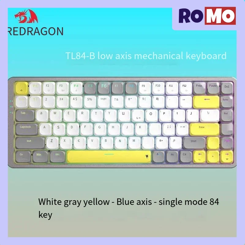 

REDRAGON TL84 Three Mode Bluetooth Mechanical Keyboard 84key Gasket Hot Swap Game Keyboard RGB PBT N-key Rollover Office Keyboad