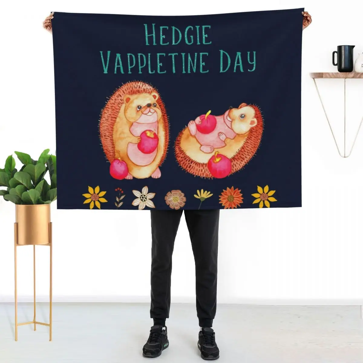 Hedgehog Valentines Day Throw Blanket Flannel Fleece Soft Warm Throw Blanket