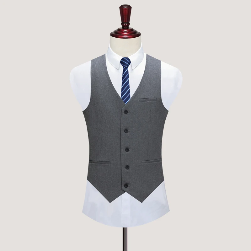 S-5XL Jacket Vest Pants Leisure Office Official Business Men\'s Casual Suit Bride\'s Wedding Dress Party Suit Black Brown Gray