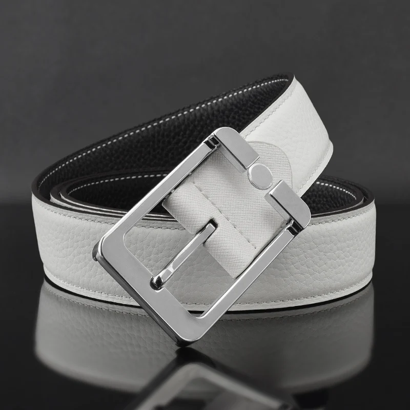 

2024 High Quality Luxury Men Designer Fashion New Belt Luxury Famous Brand White Waistband Casual Cowhide Belt Ceinture Homme