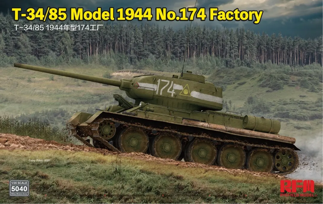 Ryefield model assembling tank scale model kit RM-5040 Soviet Union T-34/85 1945 174 factory 1/35