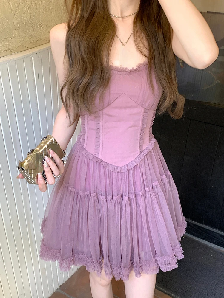 

2023 Summer Casual Strap Dress Women Sleeveless Y2k Mini Dress Female Outwear Beach Bodycon Korean Formal Dress Chic