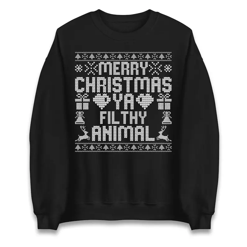 عيد ميلاد سعيد يا القذرة الحيوان البلوز القبيح البلوز هوديي مضحك السنة الجديدة عيد الميلاد سانتا كلوز رسائل الدفء الرجال مطابقة