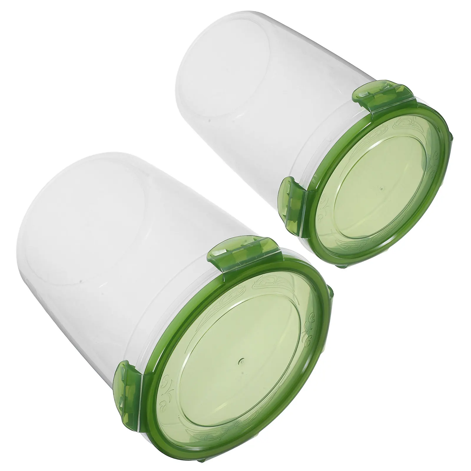 2Pcs Airtight Food Jar PP Plastic Sealed Storage Container for Coffee Beans Tea Sugar Dried Fruit Grains Snacks Kitchen