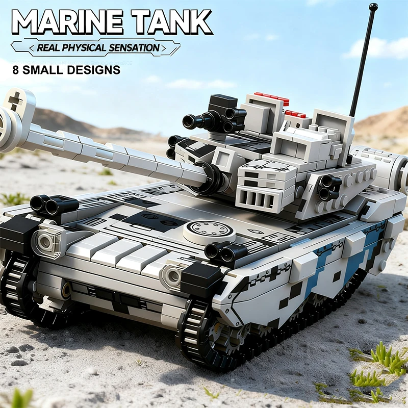 8 in 1 set di blocchi militari carro armato aereo nave da guerra modello di veicolo corazzato kit giocattoli fai da te per bambini regalo di festa