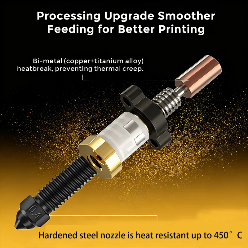 Creality Ender3 V3 KE Hotend Kit, Ceramic Heating Block Kit Hardened steel nozzle is heat resistant up to 450°C,Extruder Hotend 4