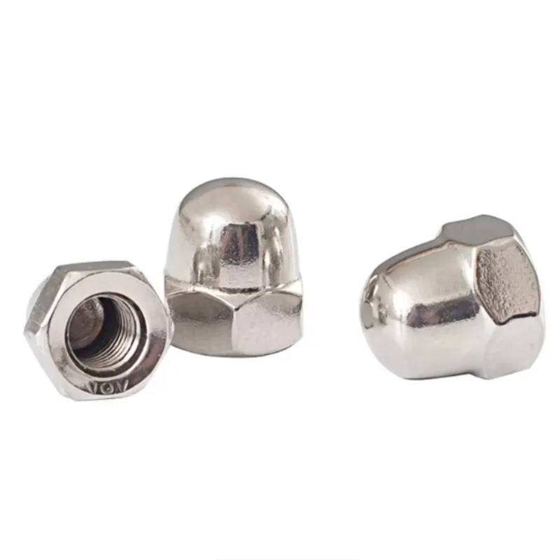 1/2/4/5/10/20/50/100Pcs M3/4/5/6/8/10/12/14/16/18/20/24 201/304/316 Stainless Steel Cap Nut Screw Cap Reverse teeth fine teeth