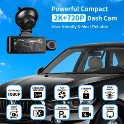 Portable Car DVR Camera 3 WiFi Channel Driving Recorder With Loop Recording Function Rear 1440P High-definition Driving Recorder