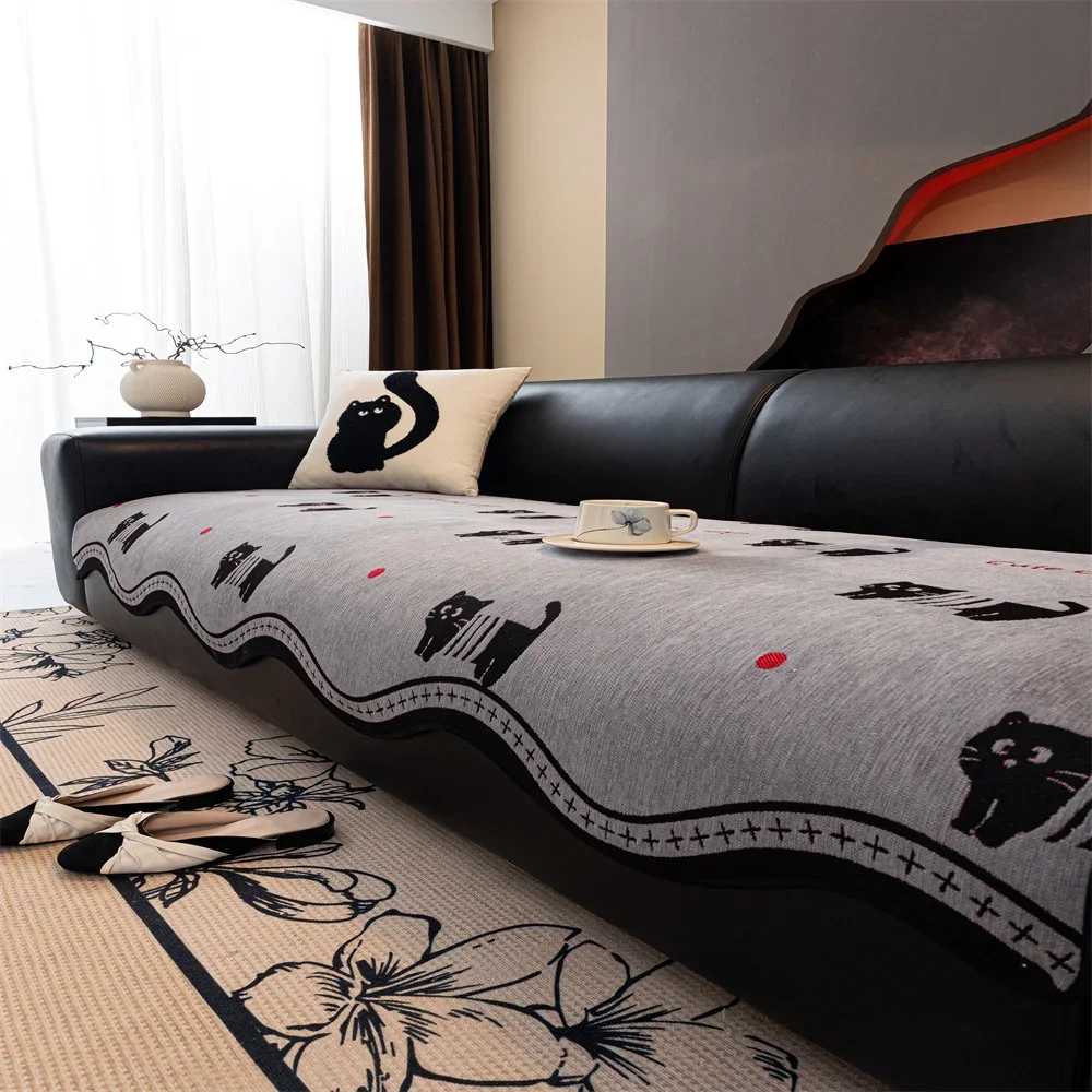 Leather Sofa Cushion Four Seasons Universal 2025 New One-piece Straight Non-slip Cushion Sofa Cover Cloth Towel