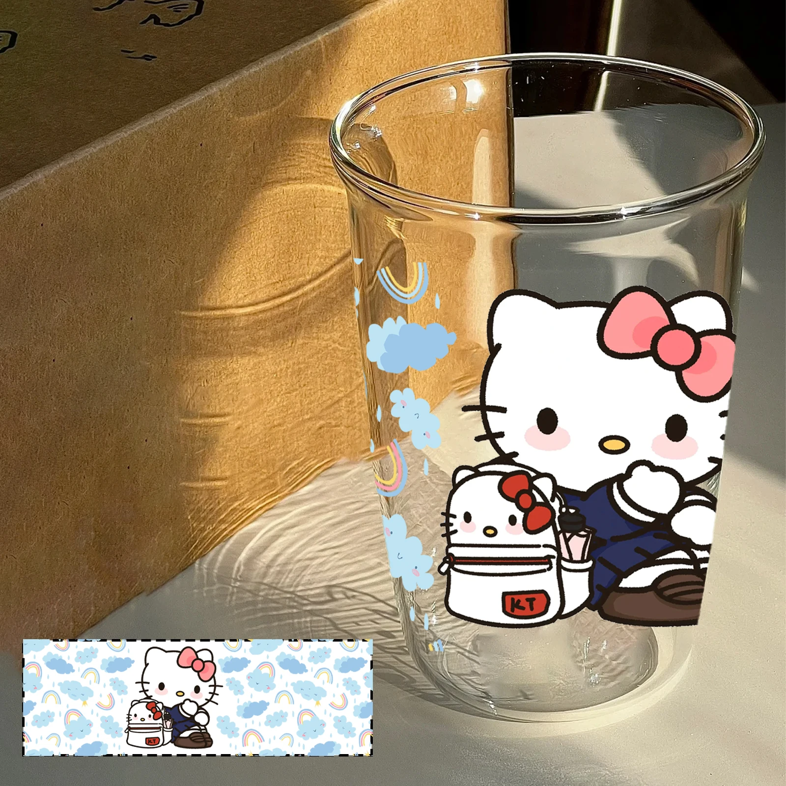 Sanrio Hello Kitty 16OZ UV DTF Cup Wraps Bottle Sticker for Glass Libbey Can Bottle Selfadhesive Washable Waterproof DIY Custom