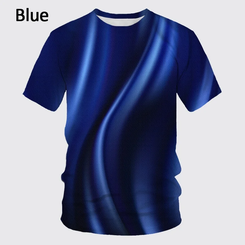 New Fashion Men\'s Cool Colorful Printed 3D T Shirt Summer Casual Round Neck T Shirt