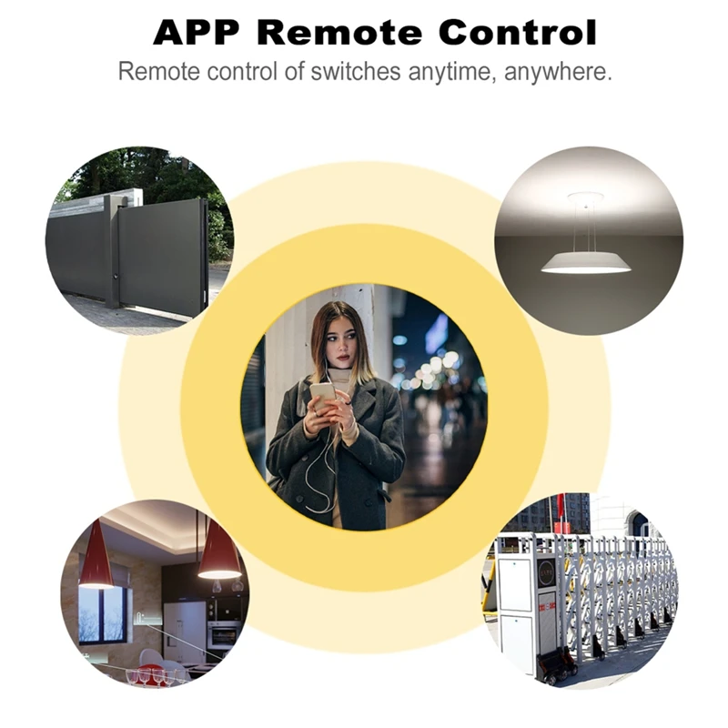 ABPQ-Ewelink controlador de Motor de actuador lineal eléctrico Wifi de 2 canales 12V 24V 110V 220V 2CH interruptor de relé