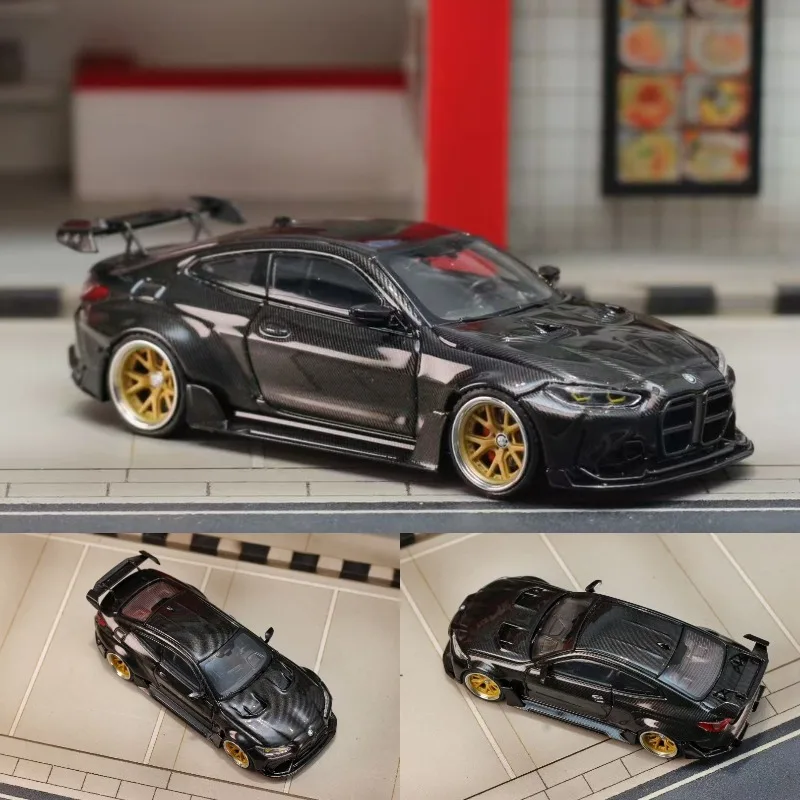 재고 있음 1:64 BMW G82 M4 ADRO 바디 키트 다이캐스트 시뮬레이션 합금 자동차 모델, 소년 장난감, 성인 수집용 장식품.