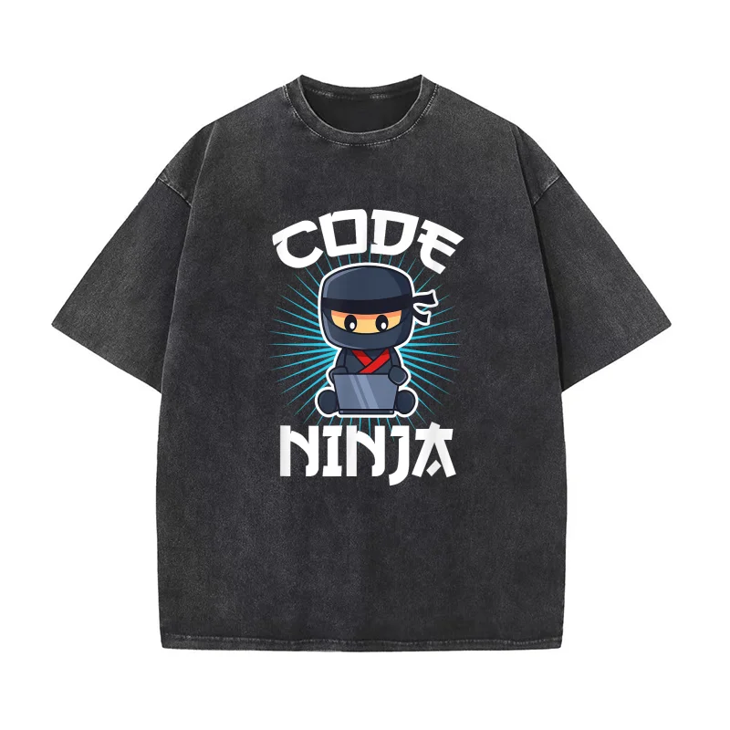 

Code Ninja Programmer Coder Computer Programming Coding T-Shirt Men 100% Cotton Short Sleeve O-neck Street Wear Funny Tshirt