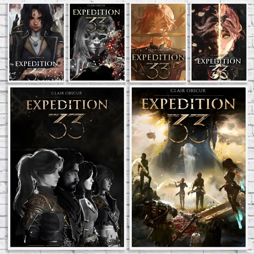 Game C-Clair Obscur Expedition 33 Poster High-Quality Canvas Wall Mural Crease-Free For Living Room Bedroom Interiors