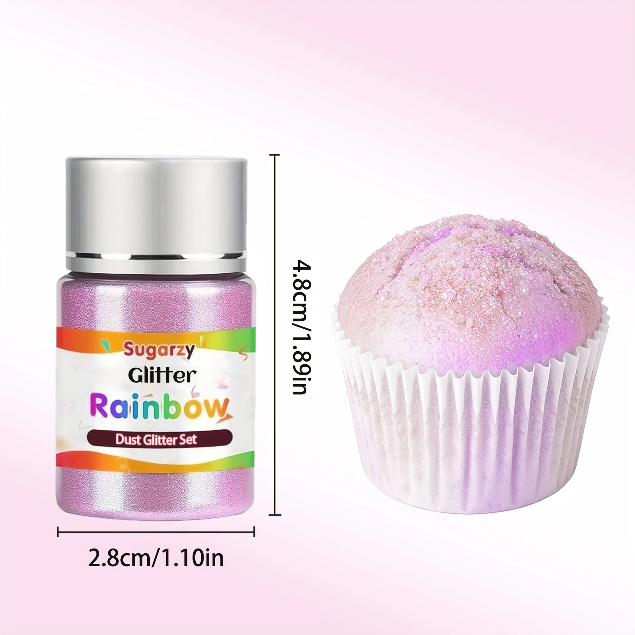 Regenbogen-Glitzer, Schillernde Rosa Streusel Kuchendekoration, Cupcake-Kekse Getränke Oster- und Muttertagsdekoration – Detail 4