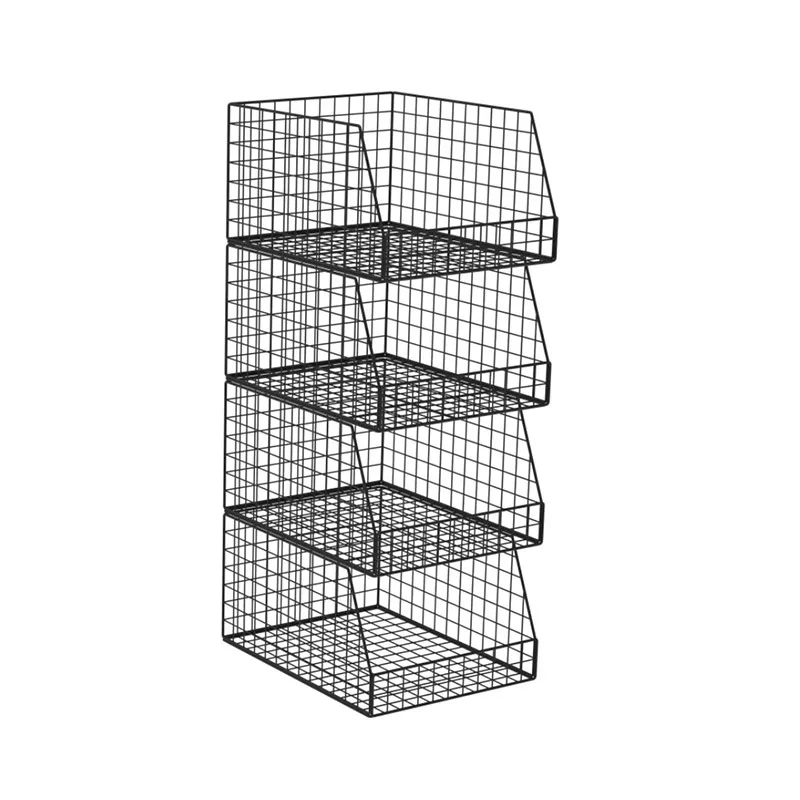

Четырехэтажный стеллаж для хранения Amazon, настенный кухонный стеллаж, бытовая корзина для хранения шкафа-штабелирования