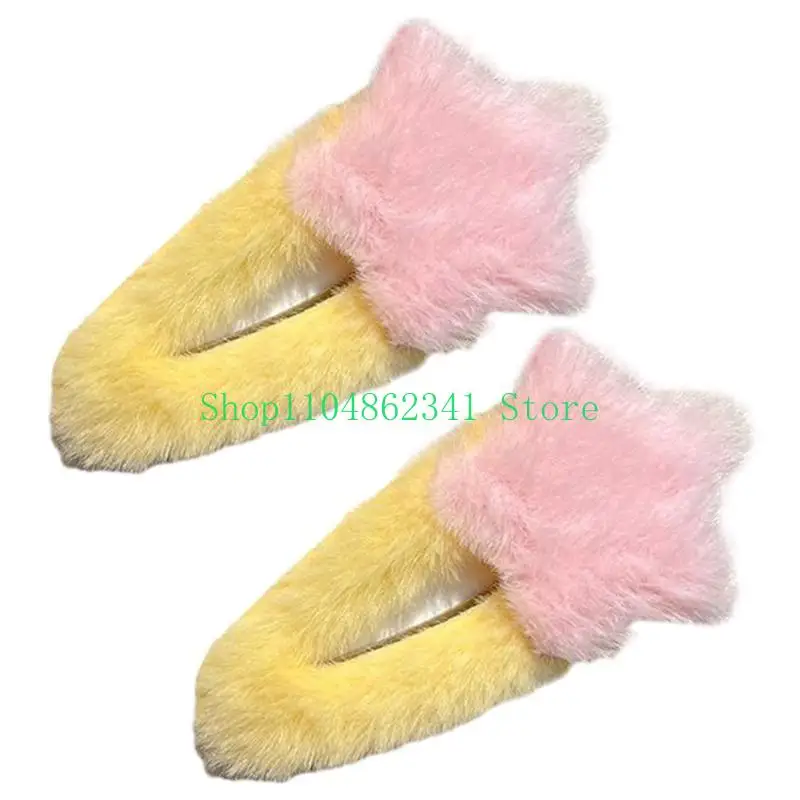 5ASD 1PAIR Girls Changs Clip Clip Plush Star Hair Clip для подростковой карнавальной фотографии