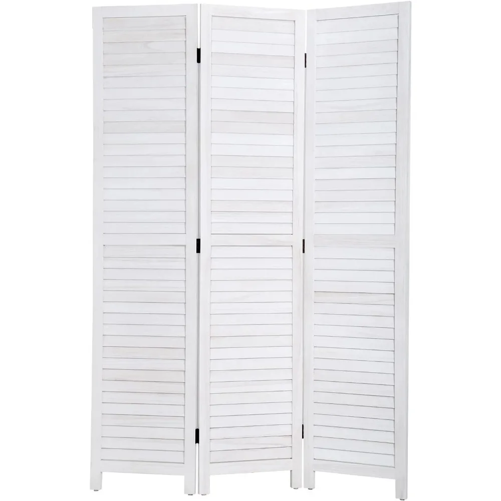 

3 Panel Room Divider Wood Privacy Screen 5.75 Ft Indoor Folding Portable Screen
