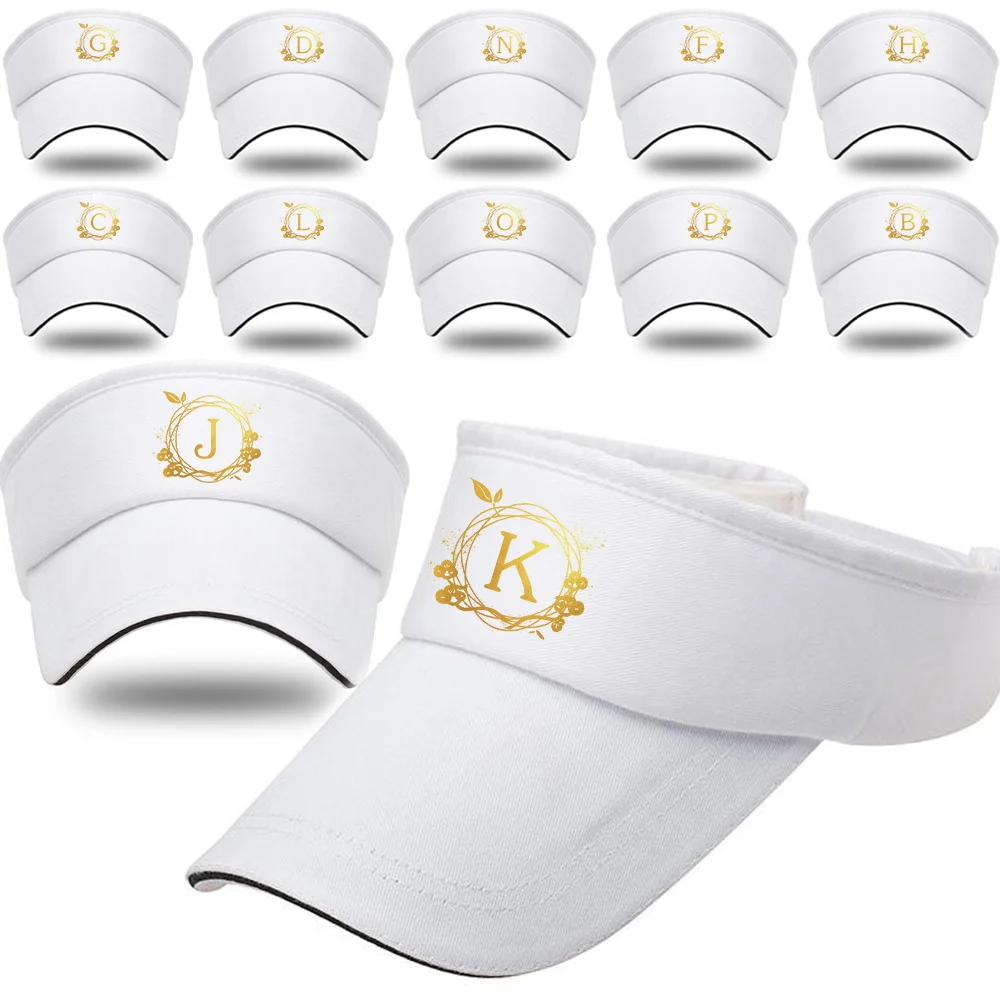 Summer Breathable Air Sun Hats Men Women Adjustable Visor UV Protection Empty Top Caps Wreath Letter Print Sports Sunscreen Cap