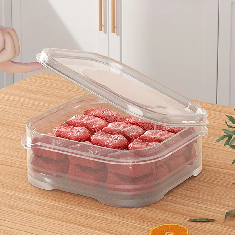 1p Refrigerator Transparent Food Storage Container Kitchen Food With Lid Sealed Fresh-keeping Box Food Storage Box Kitchen Tools