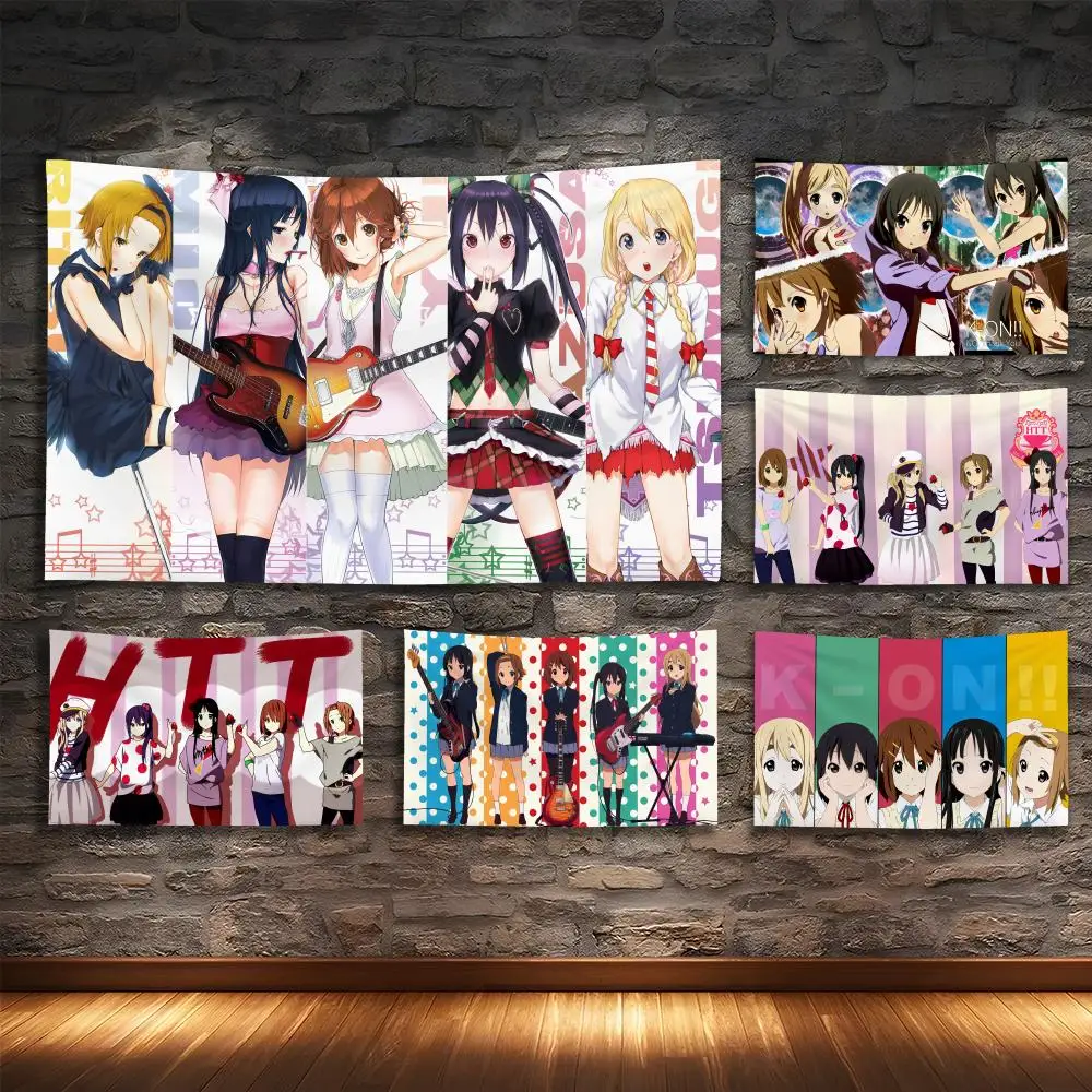 

Japan K-K-ONS Cute Cartoon Tapestry House Bedroom Living Bar Garden Microfiber Decoration Background Art Custom Banner