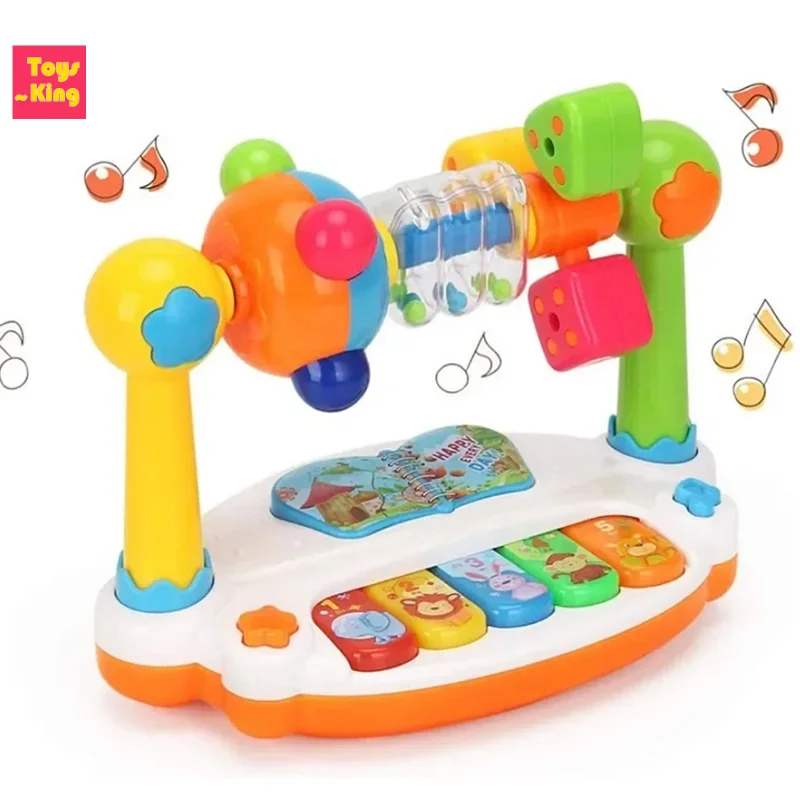 전자 피아노 키 음악 악기 장난감 어린이 회전식 키보드 조명 소리 포함 유아 교육용 크리스마스 선물