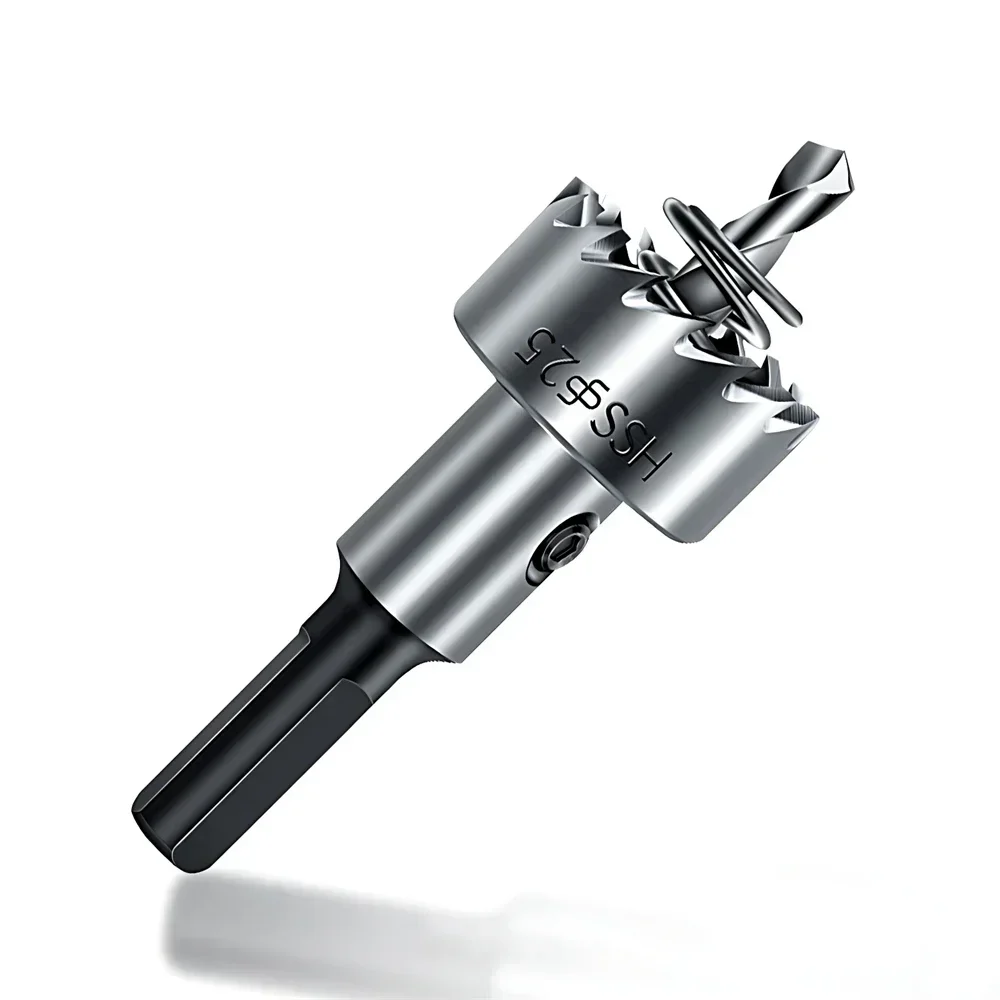 5 Buah Set Gergaji Lubang Mata Bor HSS Ujung Karbida Paduan Logam Baja Tahan Karat 16/18.5/20/25/30Mm Alat Pertukangan