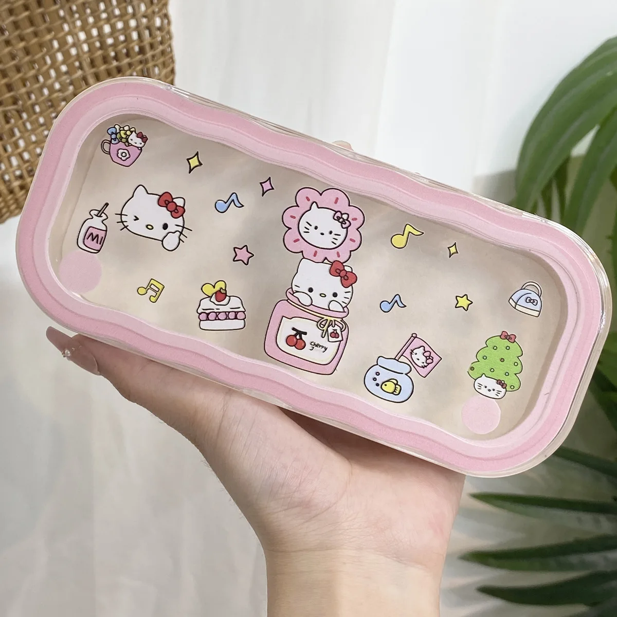 

Прозрачный футляр для очков Kawaii Hello Kitty Sanrio Pochacco, коробка для хранения солнцезащитных очков, портативный подарок для девочек