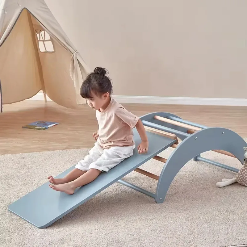 Triangle Set Indoor Children's Montessori Gym Climber with Ramp and Triangle Peeler Toys for Families Children's Playground