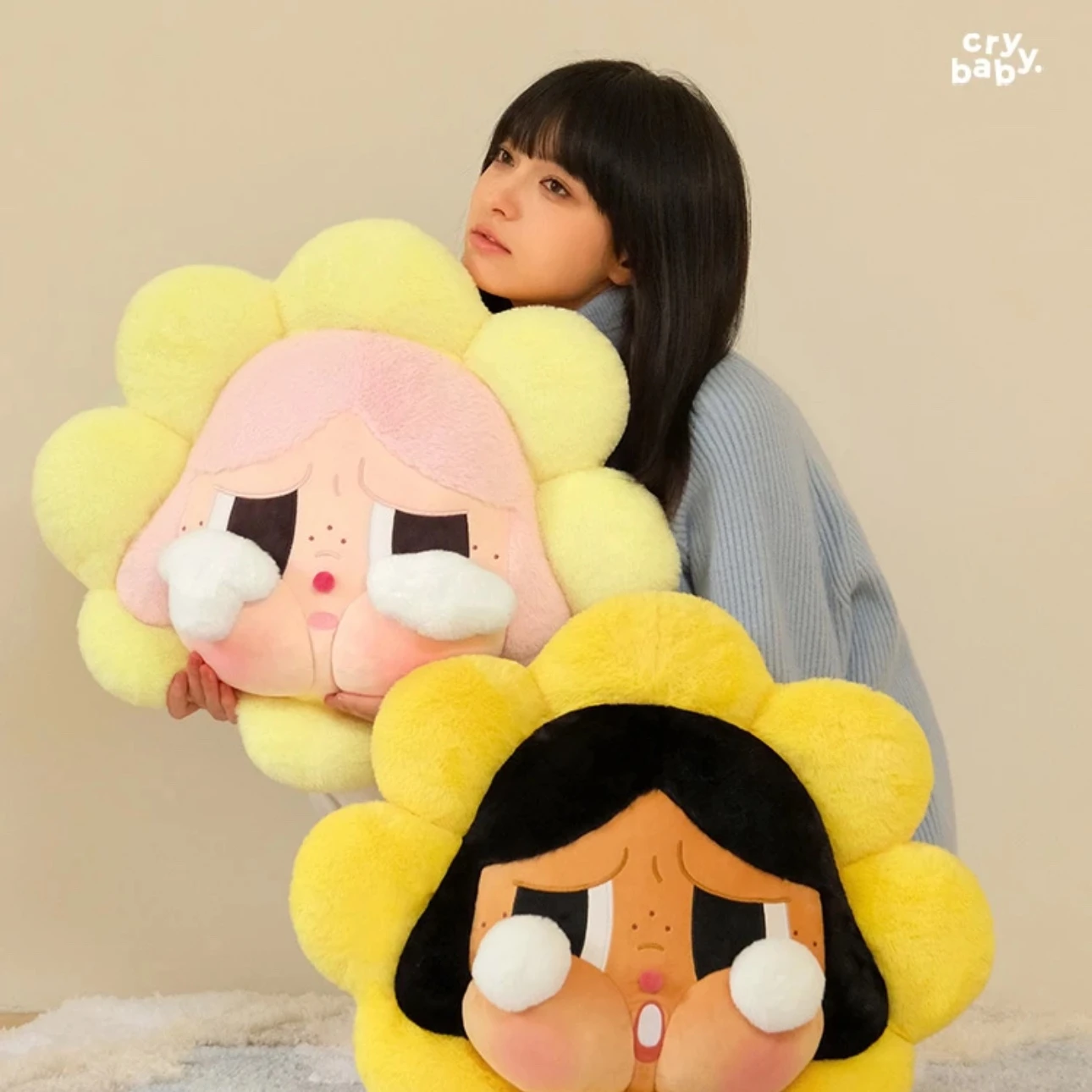 Crybaby Sadness Club Series Pillow Yellow Pink Plush Pillows Stuffed Toys Room Decoration Cartoon Girls Gift Toys for Children