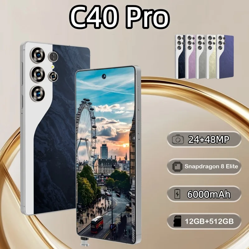 C40 Pro Smartphone intelligent 4G 5G dual card dual standby Android system 12GB+512GB global version 6000mAh battery