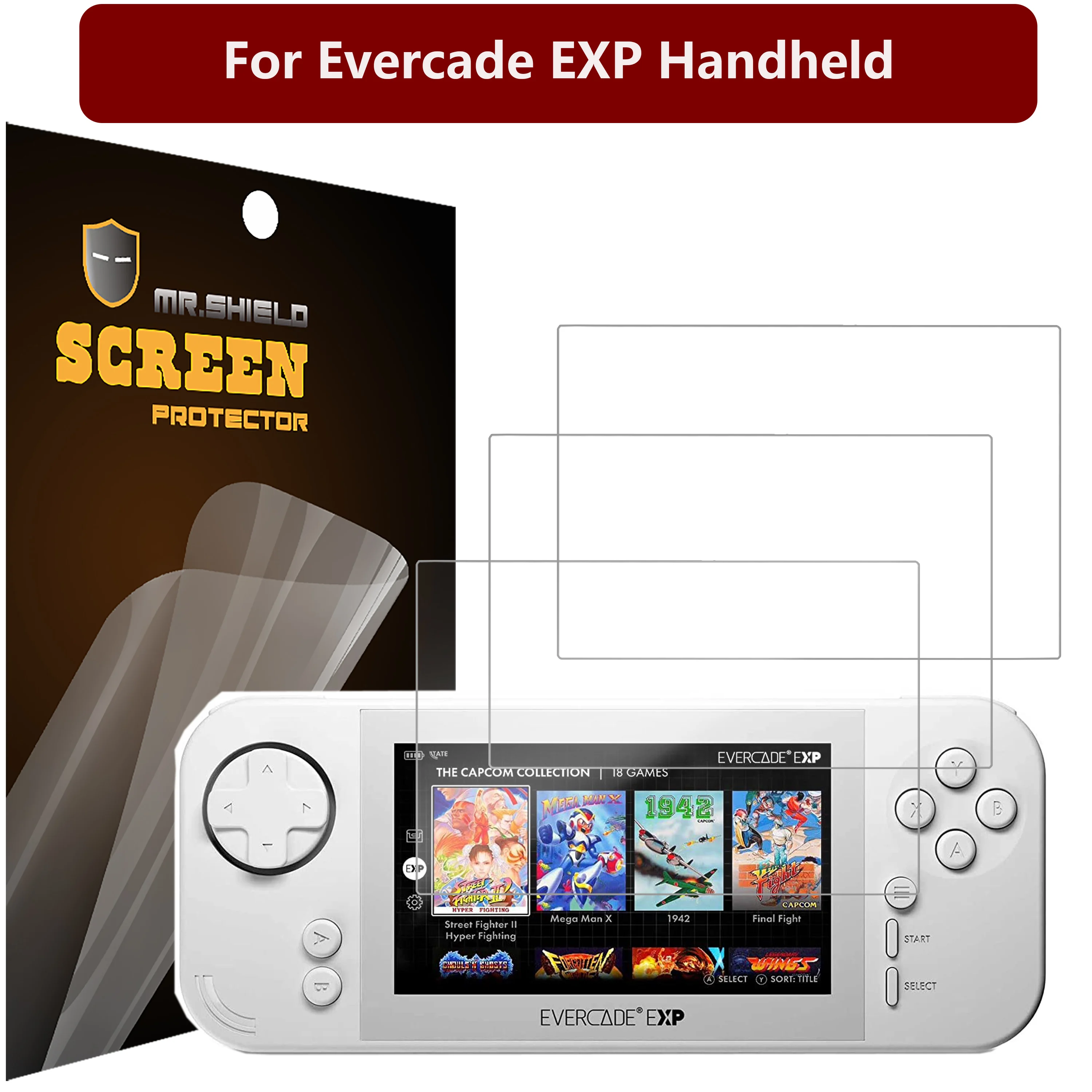 Mr.Shield [3-Pack] Screen Protector For Evercade EXP Handheld Premium Clear Screen Protector