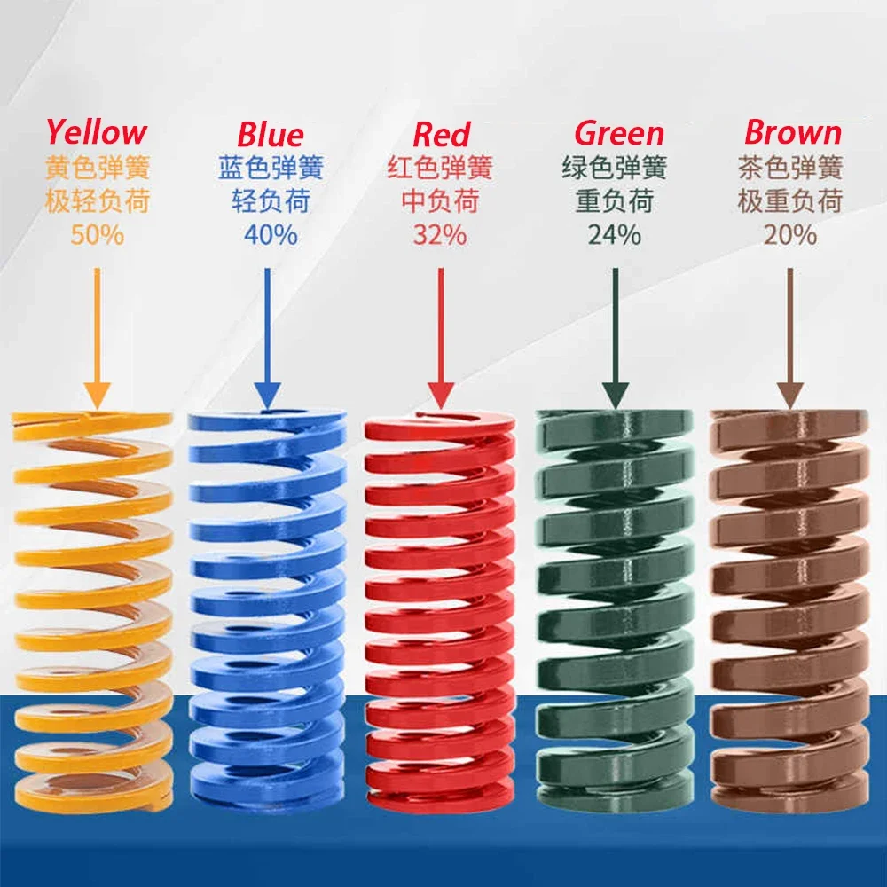 1Pcs 65Mn Outer Diameter 35-70mm Yellow Mold Die Springs Spiral Stamping Compression Spring Small Light Load Length 35-300mm