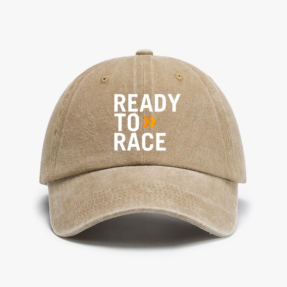 

Ready To Race Baseball Cap Vintage Style Washed Distressed Denim hats Unisex Ride Or Die Motocross Motorbike hat adjustable hat