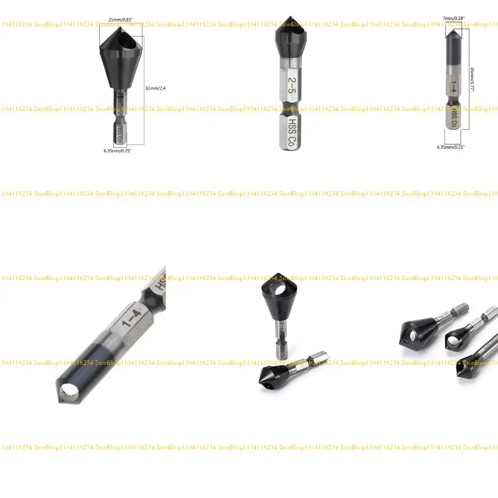 P9FB HRC89 TiAlN Countersunk Head Drill Bit M35 Cobalt Countersunk Deburring Chamfering Drill Bit 1-4/2-5/5-10/10-15mm