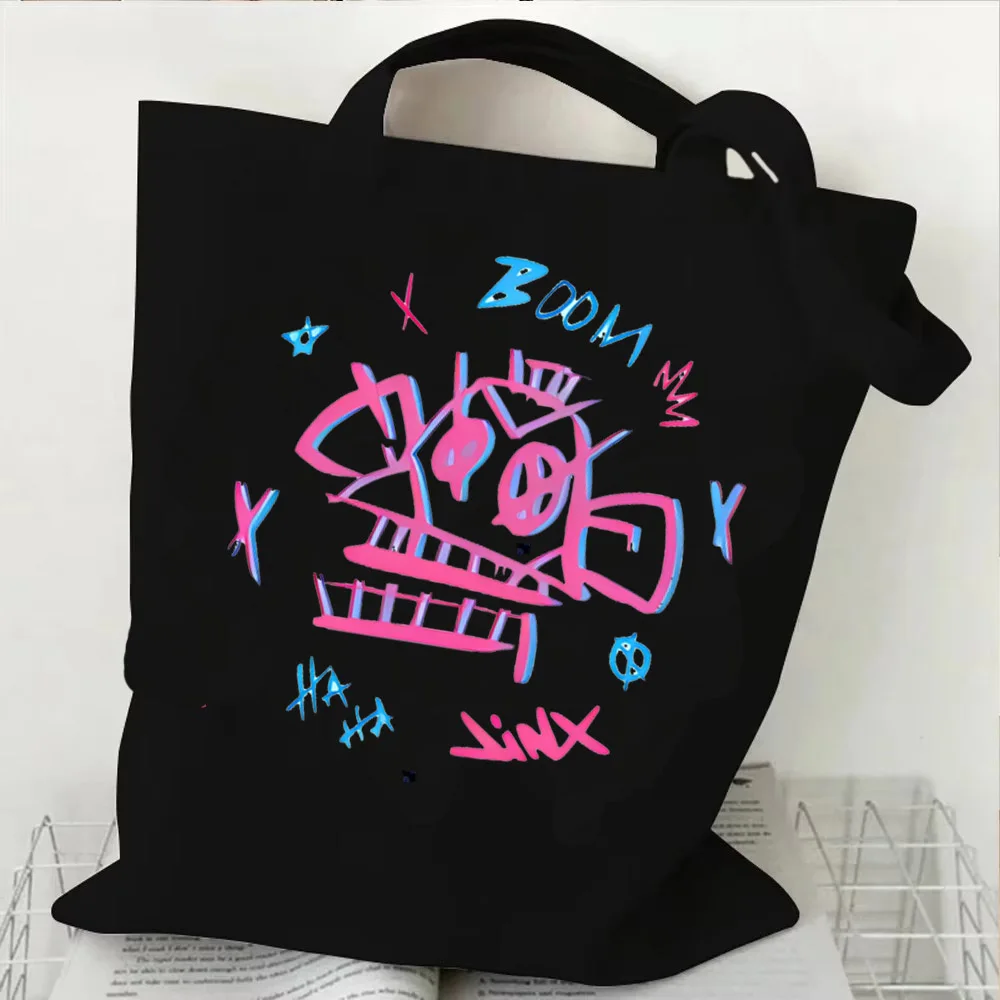 Arcane Jinx Print Casual Large Capacity Women's Bag Shoulder Bags Shopper Canvas Fashion Harajuku Street Handbags Female