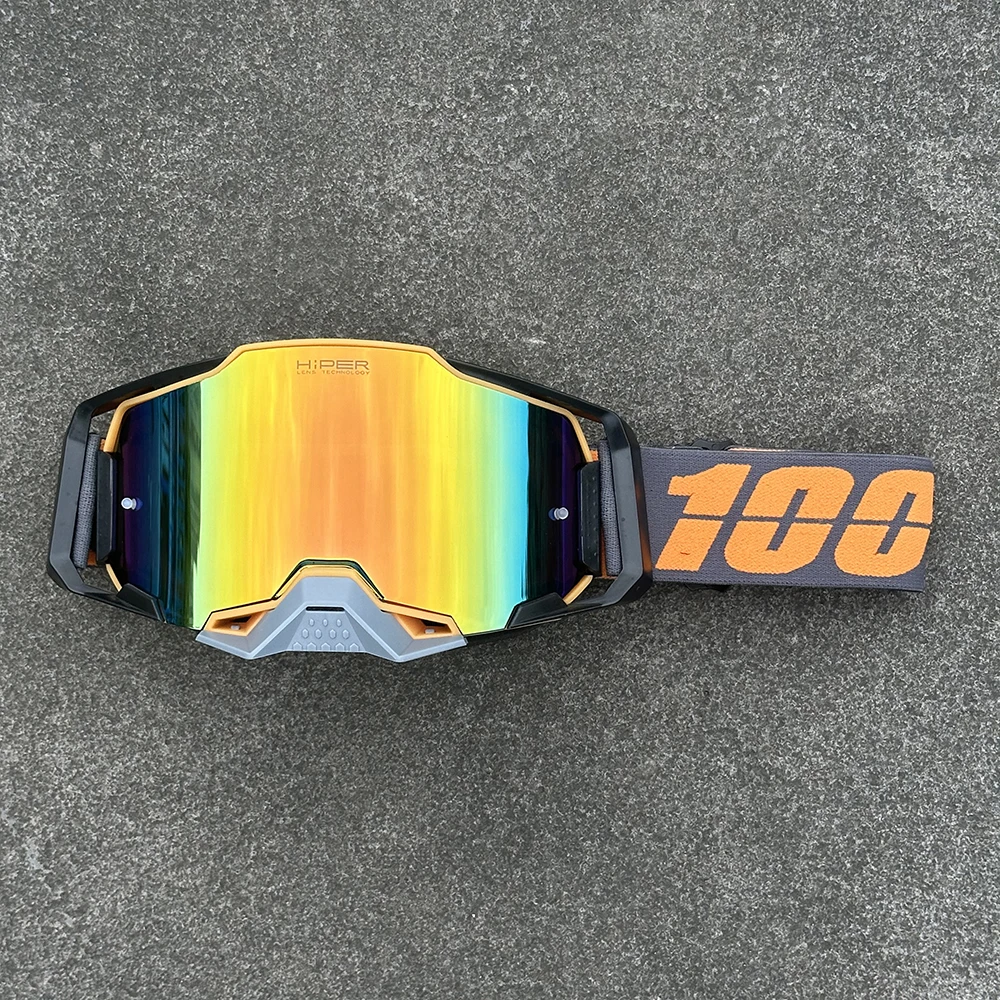 Hochwertige Motocross-Brille für Herren, Winddicht, Sandschutz, HD-Gläser, UV400-Schutz, Motorrad- und Radsportbrille für Rennen