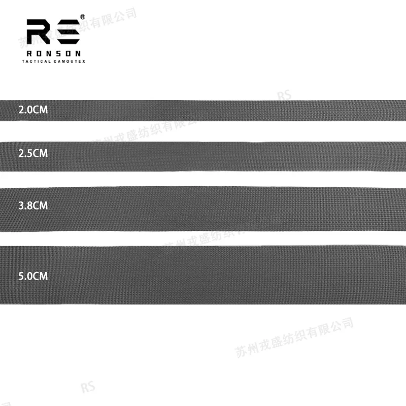 5# Wolf Grey Color NIR 20/25/38/50MM 100% Nylon Strap High Tenacity Durable Use for Outdoor Webbing Band Tactical Gears and Bags