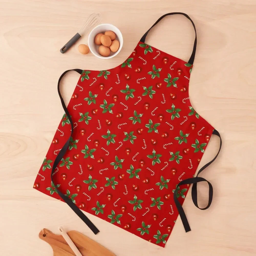 

Traditional vintage Christmas patten illustration - red Apron christmas Things For Kitchen Kitchen Tools barber uniform Apron