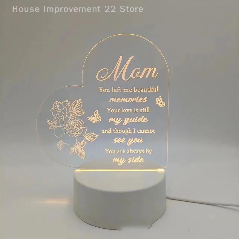 To My Mom Creative Led Night Light สําหรับตกแต่งห้องพักหน้าแรก Nightlight Birthday Party Decor ของขวัญปรับสามสี Light