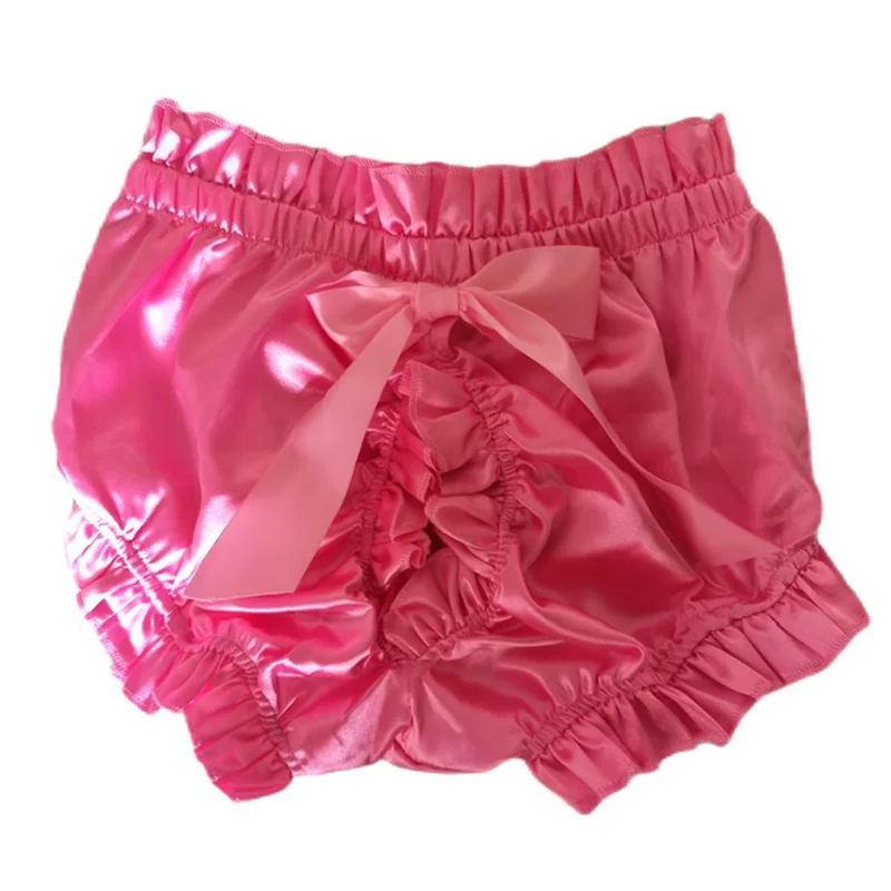 Francese Sexy adulto personalizzato fetishismo Crossdressing Sissy rosa raso apertura posteriore Sexy papillon pantaloncini Multi colore