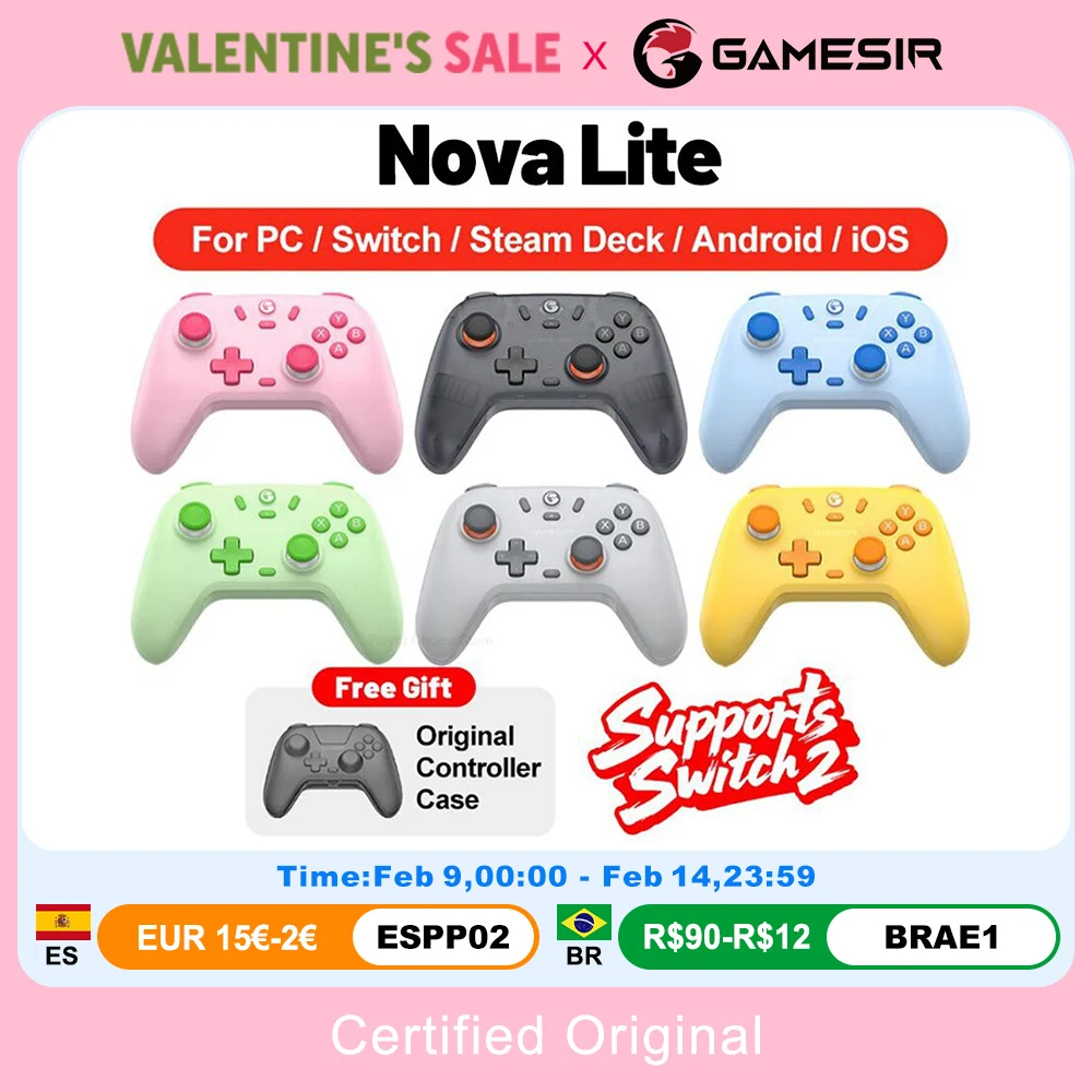 Gamesir Nova Lite Gamepads PC for Nintendo Switch 2 Controller Switch Steam Android iOS iPhone Controle Hall Effect Joystick