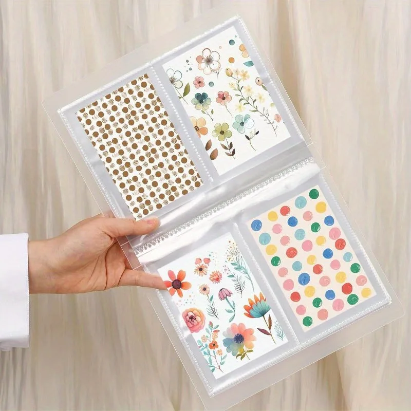 1PC Large Capacity Scrapbook Sticker Book Storage Book, Nail Sticker Photo Card Bill Note Collector Album, Scrapbooking Storage