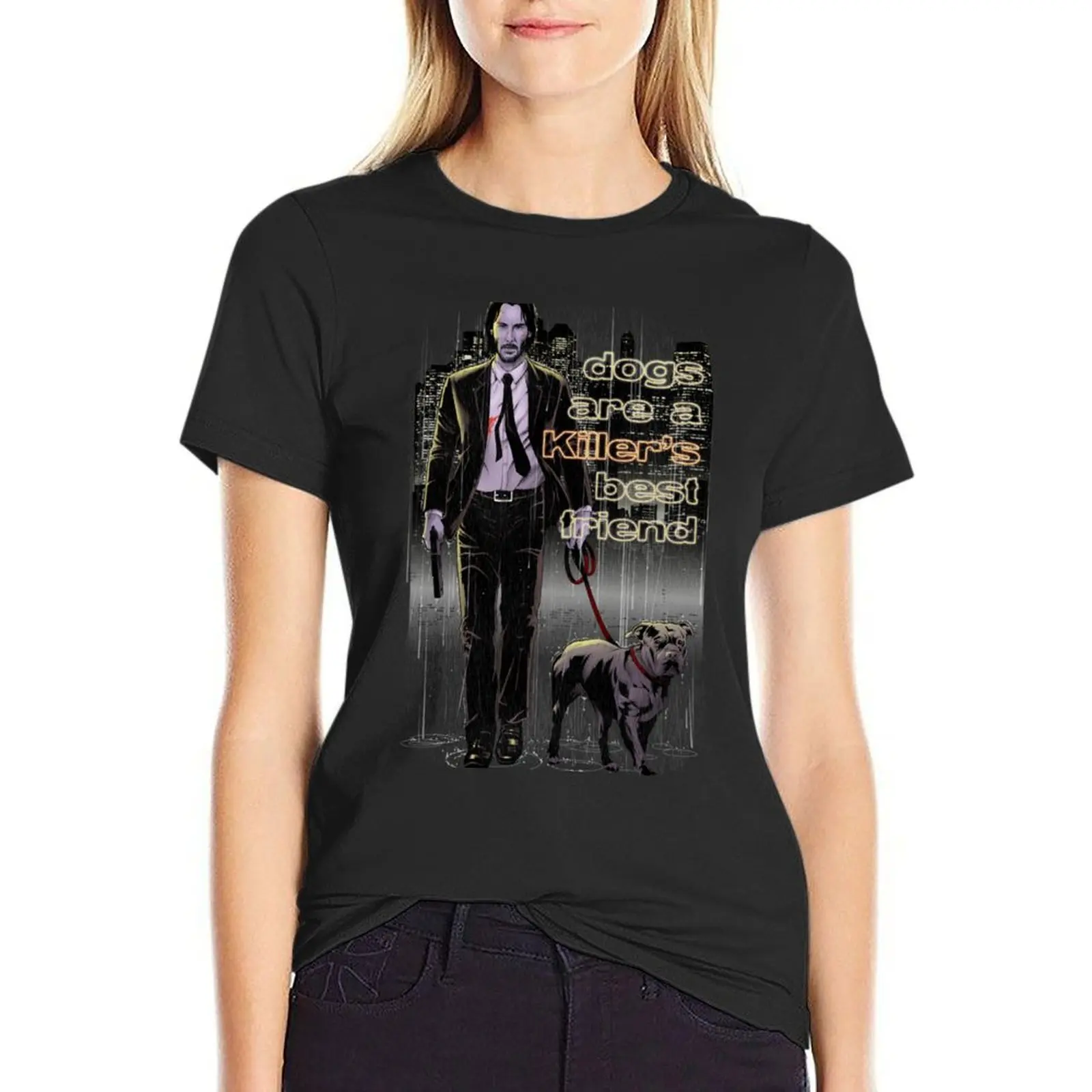 John wick T-Shirt summer top anime Women's t-shirt