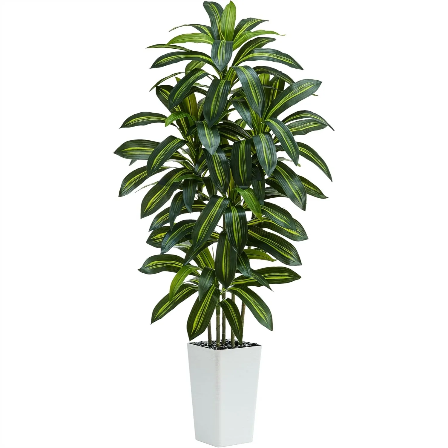 

Artificial Dracaena Tree 6FT Faux Silk Tropical Yucca Floor Plant Realistic Fake Green with Natural Wood Trunk Lifelike Leaves