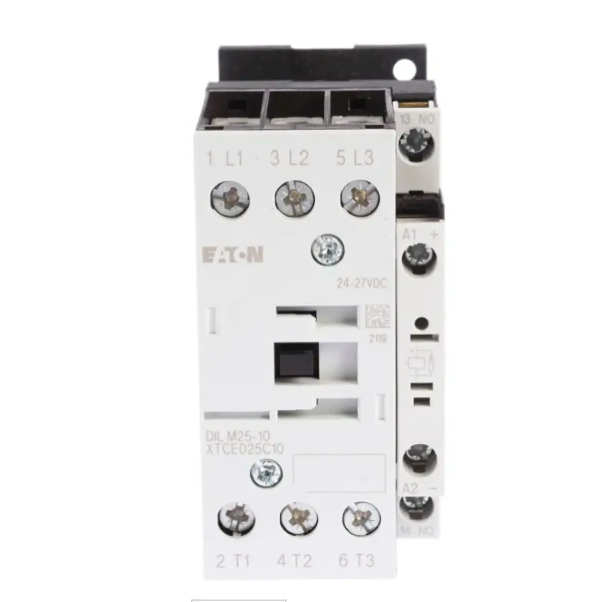 

DILM25-10(RDC24) 277146 Контактор, 3-полюсный, 380 В 400 В 11 кВт, 1 Н/О, RDC 24: 24–27 В постоянного тока, работа постоянного тока, винтовые клеммы