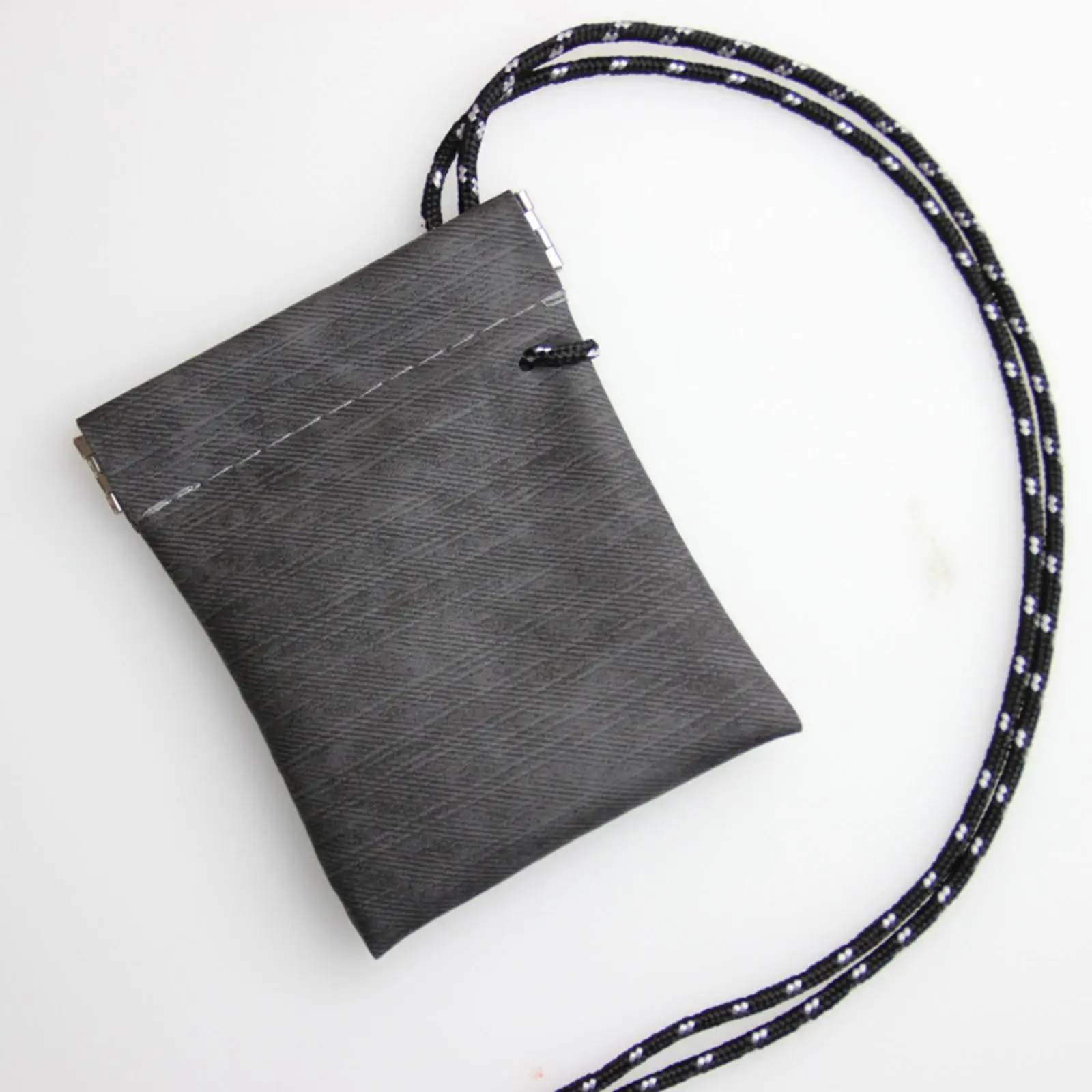 5xHanging Neck Pouch Key Bag Small Wallet Storage Bag for Men Women Earbud Bag Gray